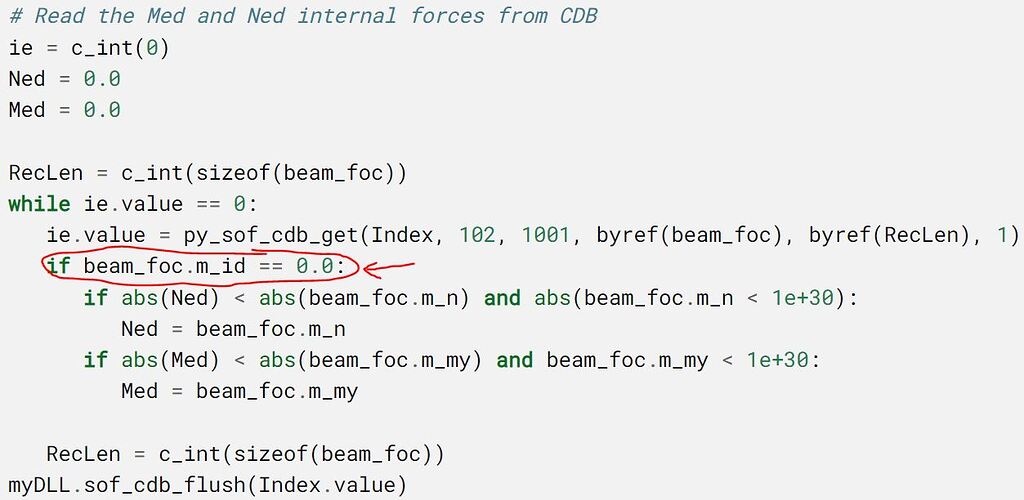 Reading internal forces from CDB using Python - Teddy - SOFiSTiK Forum